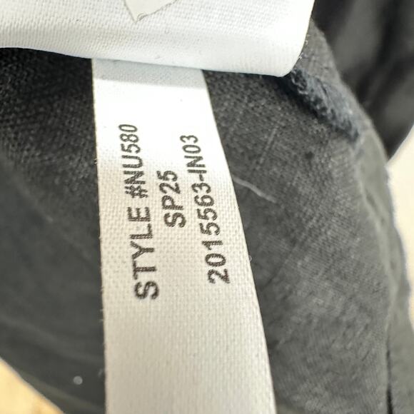 Madewell Pleated Midi Shirtdress 100% Linen A Line Minimalist Black Small NWT - Picture 12 of 14